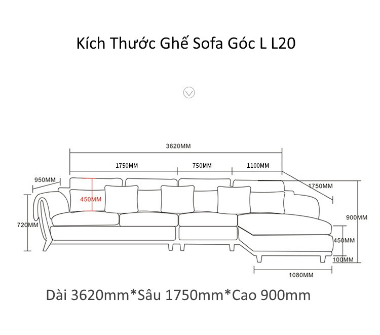 HH-L22 – Ghế sofa góc đệm vải viền da gỗ sồi hiện đại, sang trọng cho phòng khách Việt - Ảnh 8