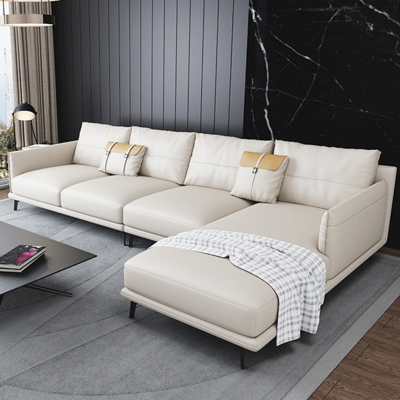 Ghế sofa góc đệm da cỡ lớn L21 – Điểm nhấn sang trọng cho phòng khách hiện đại