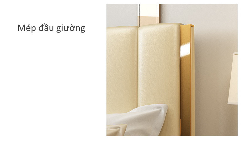 Giường ngủ đẹp viền vàng HH03 – Sang trọng và đẳng cấp cho phòng ngủ hiện đại - Ảnh 4