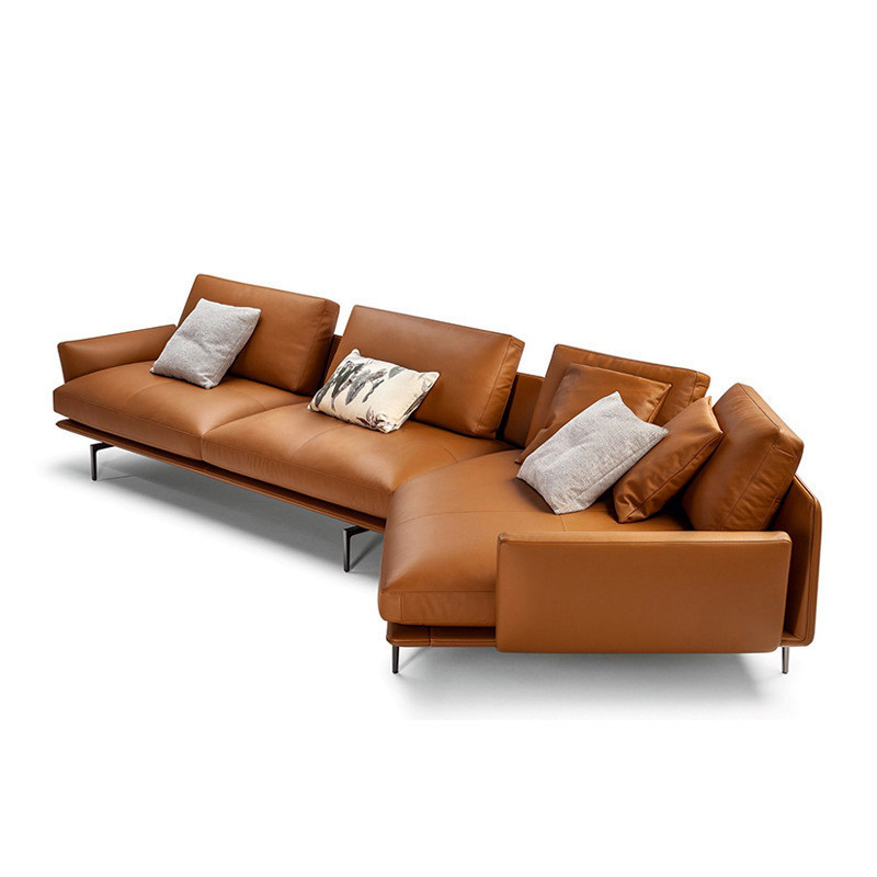 Sofa góc đệm da dáng cong L30 – Hiện đại, sang trọng, giá rẻ tận xưởng Sofa Huy Hoàng