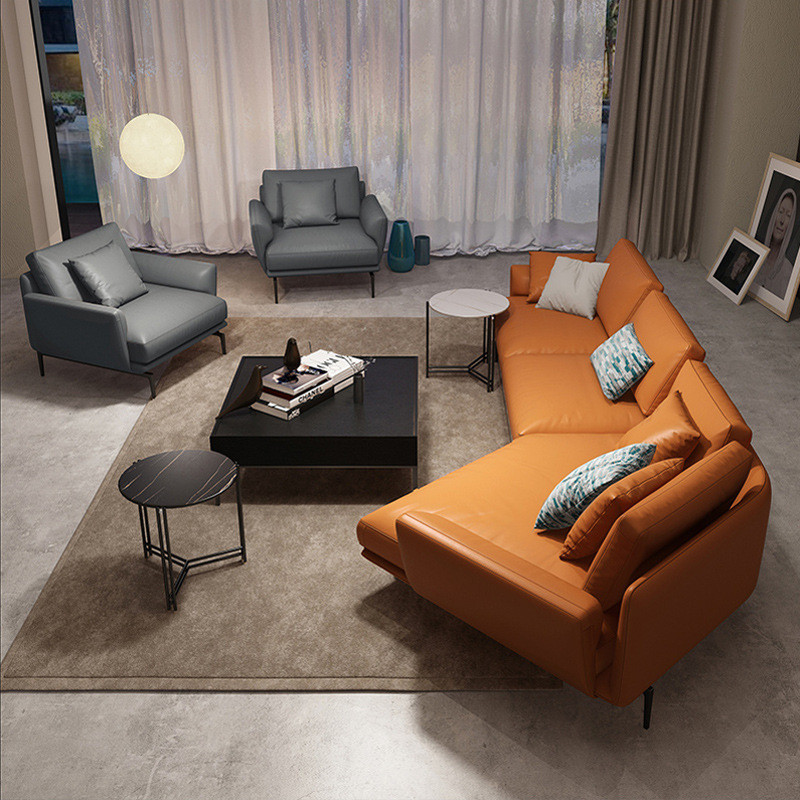 Sofa góc đệm da dáng cong L30 – Hiện đại, sang trọng, giá rẻ tận xưởng Sofa Huy Hoàng - Ảnh 4