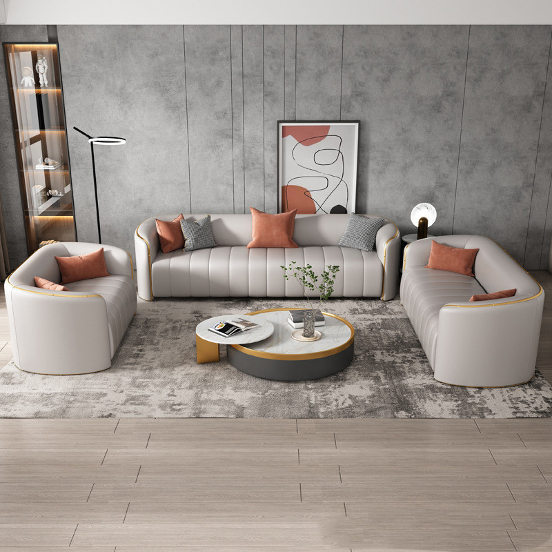Ghế Sofa Đệm Da Viền Mạ PVD V55 – Đẳng Cấp Sang Trọng Cho Không Gian Sống - Ảnh 5