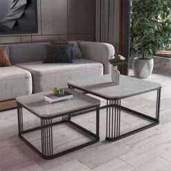 Bàn Trà Sofa Đôi Hình Vuông Mặt Đá Vân Mây HH21