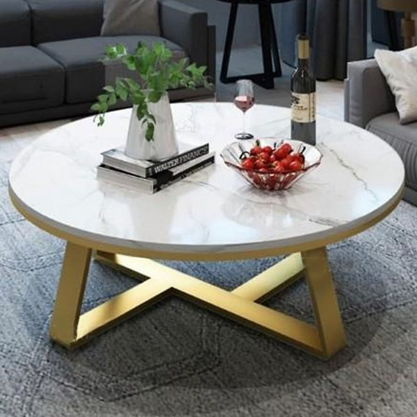 Bàn Trà Sofa Mặt Đá Tròn HH17 Bàn Trà Sofa Mặt Đá Tròn là dòng bàn trà khung sắt sơn tĩnh điện
