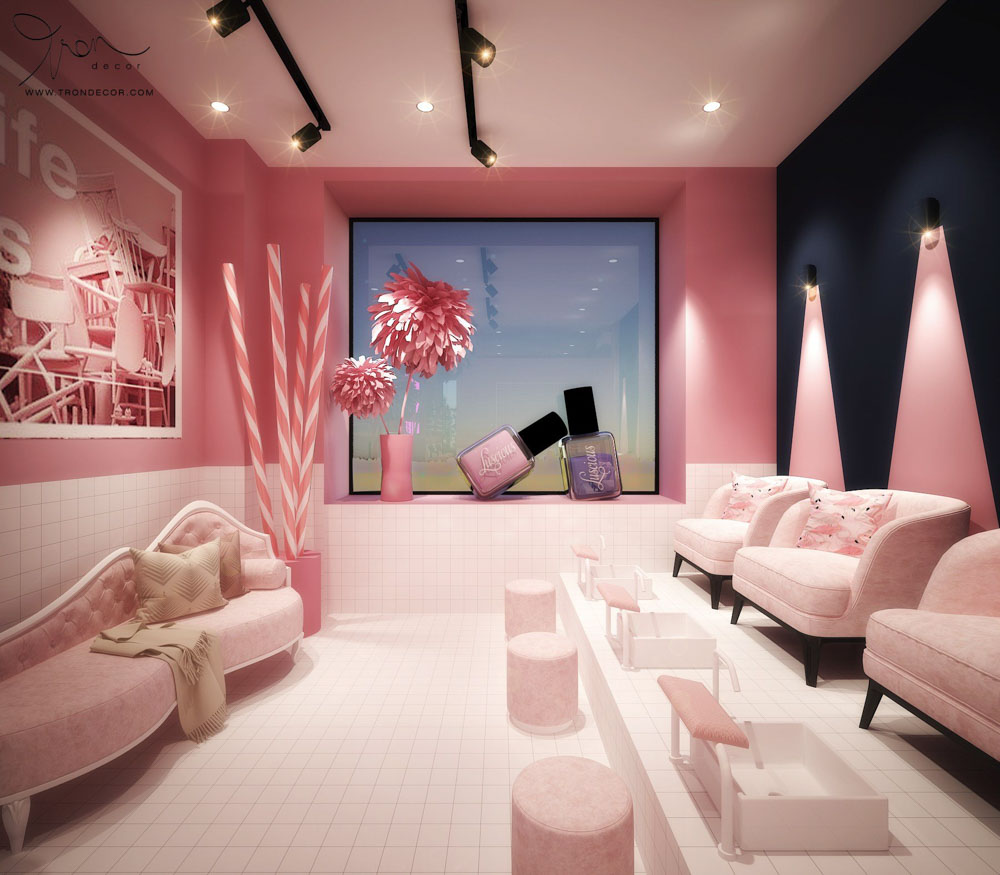 bọc lại sofa tiệm nail