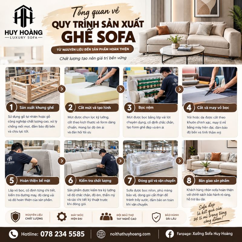quy trình sản xuất ghế sofa
